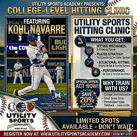 Summer Elite-Level Hitting Clinic Featuring Former College Player Kohl ...