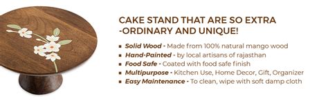 Aurum Crafts Bella Mango Wood Cake Stand | Handpainted Cake Stand ...