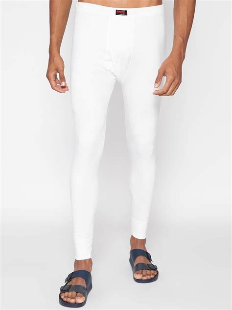 Buy SPORTO Men White Ultima Ultra Thin Feather Soft Thermal Bottom - Thermal Bottoms for Men ...