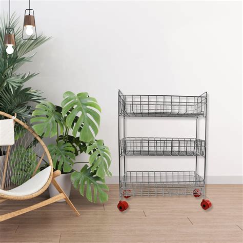 5360 Stainless Steel Fruit & Vegetable Stand Kitchen Trolley 3 TIER KI ...