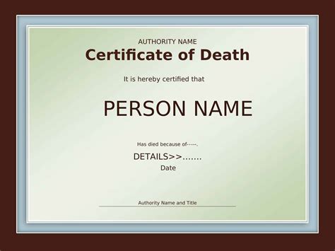 Free Printable Death Certificate Templates [Word, PDF] Forms