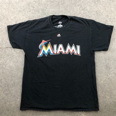 Miami Marlins Shirt Mens Large Black Giancarlo Stanton Short Sleeve ...