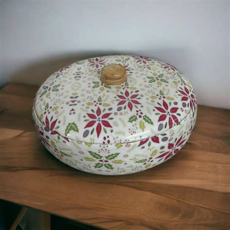 Buy Wooden Twist Floral Printed Round Acacia Wood Chapati Box Online at ...
