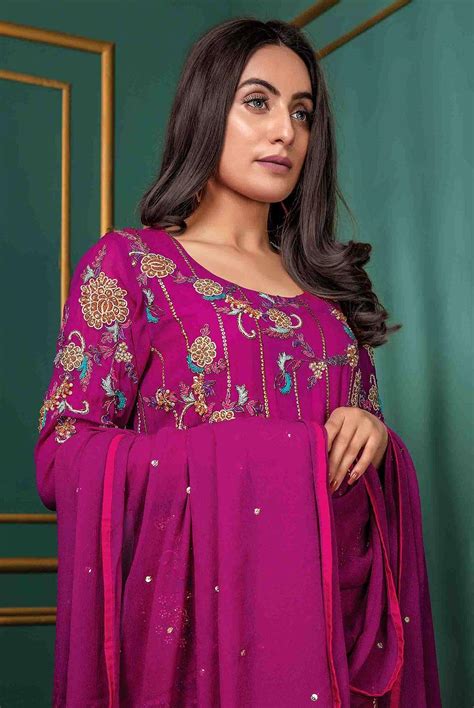 Blossom with Flamboyant Petals Pakistani Designer Dress - Shireen Lakdawala