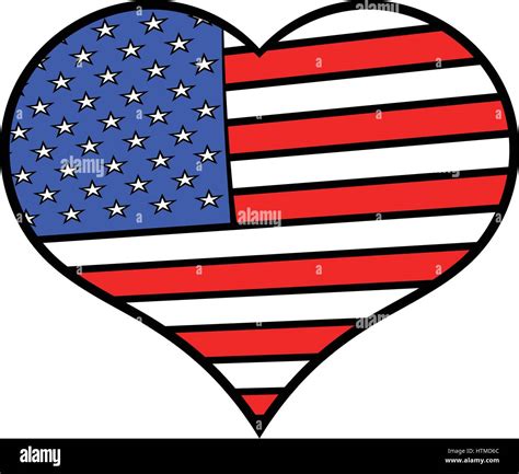 Heart in the USA flag colors icon cartoon Stock Vector Image & Art - Alamy