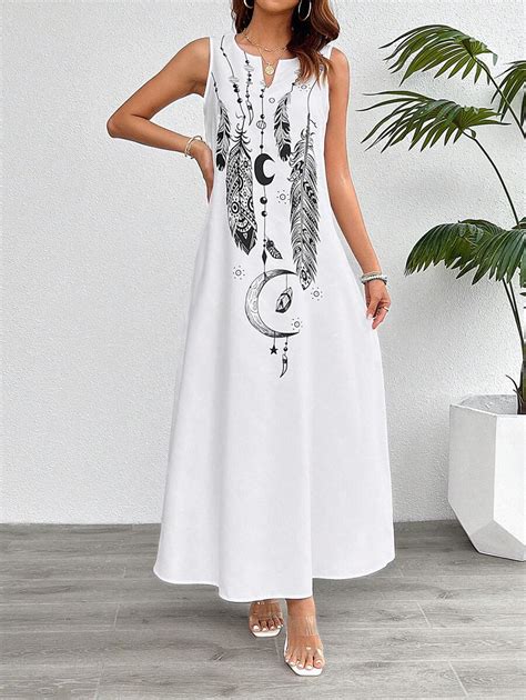 Calvaya Women Sleeveless Holiday Dress With Random Floral Print And ...