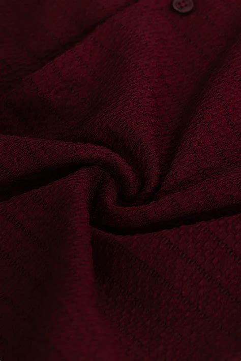 Buy Men's Maroon Self-Design Cuban Shirt Online | Snitch – SNITCH