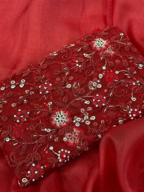 Embroidered Designer Blouse with saree – VIKA Boutique