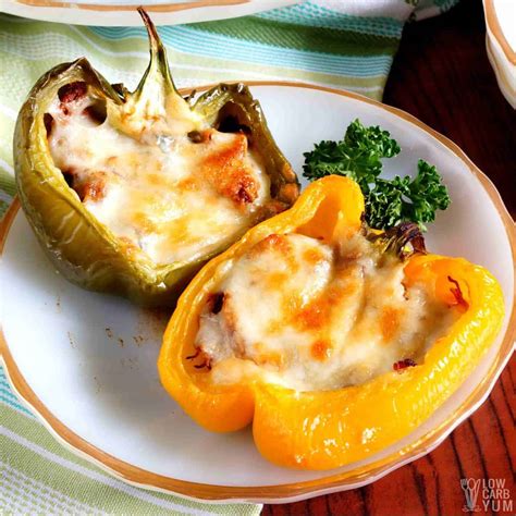 Pulled Pork Stuffed Peppers Without Rice - Low Carb Yum