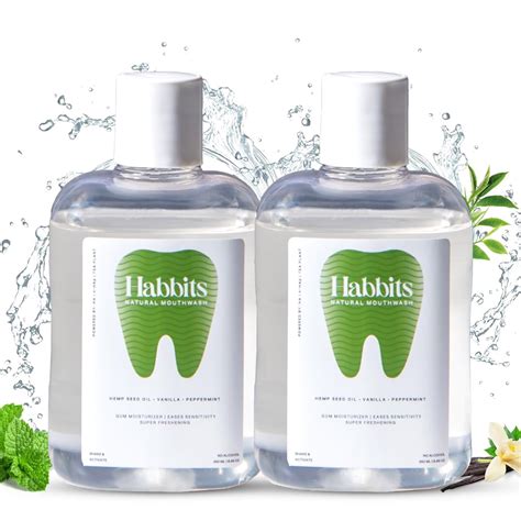 Buy Habbits Sensitivity Relief Vanilla & Peppermint Natural Mouthwash ...