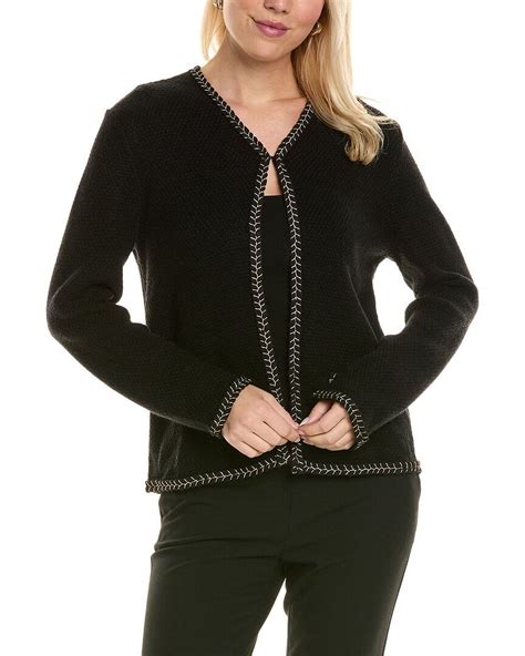 Joseph A. womens Textured Cardigan, l, Black - Walmart.com