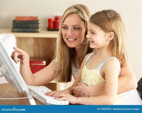 Daughter Using Computer 的图像结果