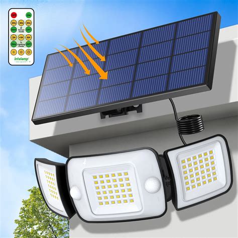 Solar Motion Sensor Outdoor Lights - 3000LM Dual PIR Motion Detector ...
