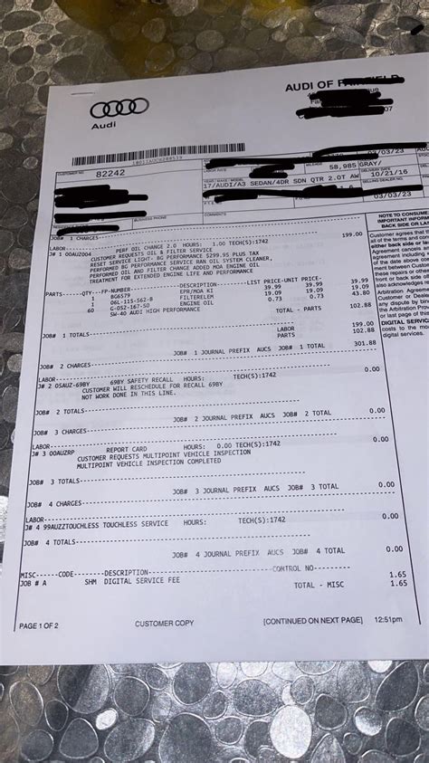 Oil change cost at Audi dealer… : r/Audi