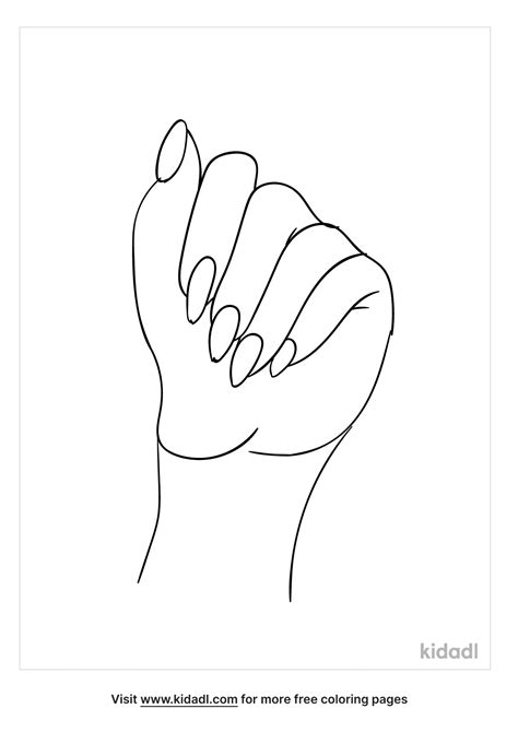 Aesthetic Nail Coloring Page - King Printables