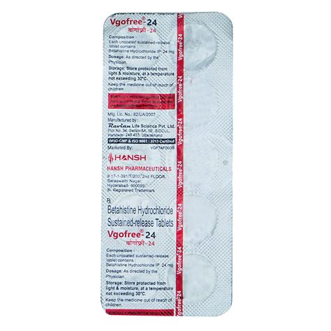 Vgofree 24 mg Tablet | Uses, Side Effects, Price | Apollo Pharmacy