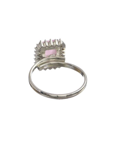 Priyaasi Pink Silver Plated Solitaire Ring