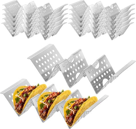 Amazon.com: 12 Pieces Stainless Steel Taco Holders Taco Stand with Easy ...