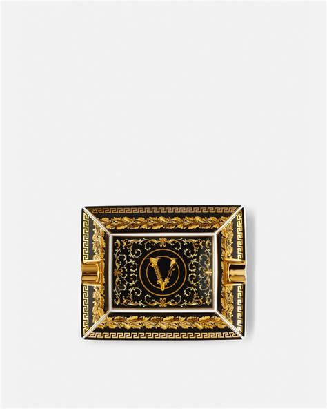 Virtus Gala Ashtray 5.1" Black | VERSACE US