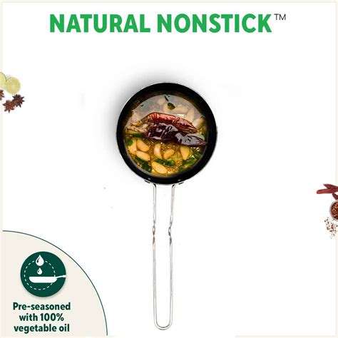 Buy Best Pre-Seasoned Iron Tadka Pan with Steel Handle Online in India ...