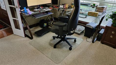 Tabbed Glass Office Chair Floor Mat | Clearly Innovative
