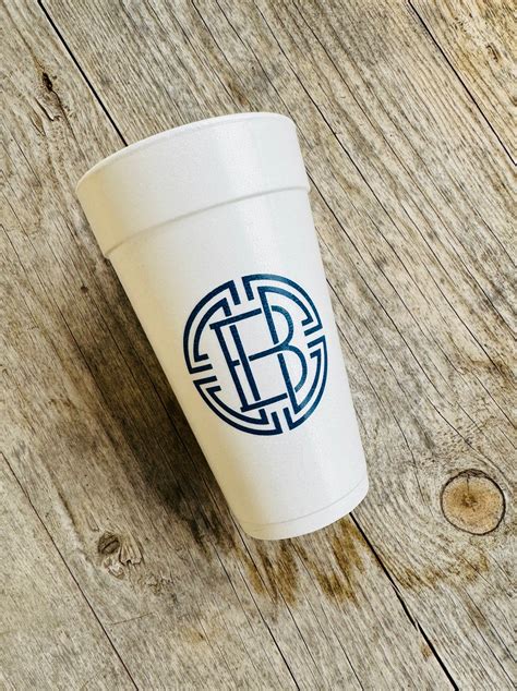 Monogrammed Styrofoam Cups, Foam, Custom, Roadie, Cocktail, Party ...