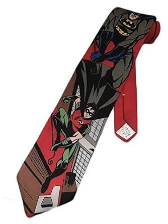 Buy DC Comics Mens Batman and Robin Necktie - red - One Size Neck Tie ...