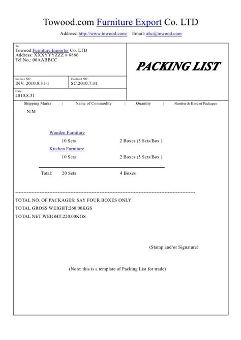 Packing List Example 的图像结果