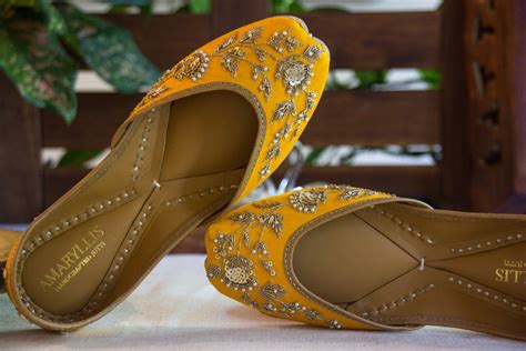 PHILLAURI: Handcrafted Designer Mustard Yellow Punjabi Jutti ...