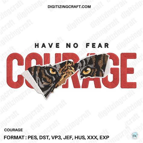 Courage embroidery design file – Digitizing Craft