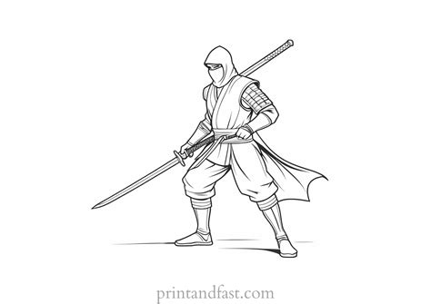 Ninja Coloring Page - Free Printable Ninja Coloring Sheet for Kids