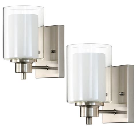 2 Pack Bath Vanity Light Fixtures 1 Light Indoor Brushed | Desertcart INDIA