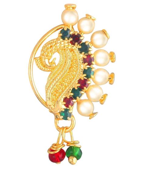 Buy Gargish Maharashtrian jewellery traditional nath nose ring Without ...