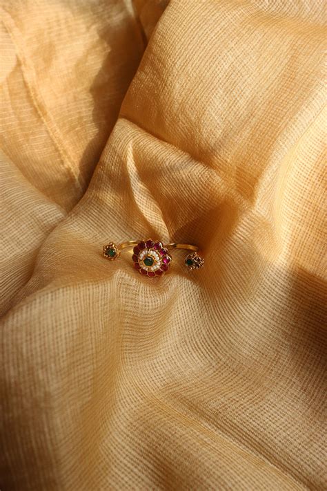 Jadau Circle Dual Finger Ring – zahana