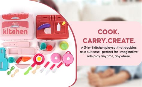 Buy Goyal's 3 in 1 Portable Pretend Food Party Role Cooking Kitchen Toy ...