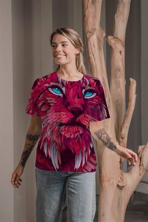 Psychedelic Trippy Animal Bob Cat Allover Printed Sublimation T-Shirt ...