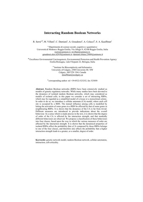Image result for Random Boolean Networks