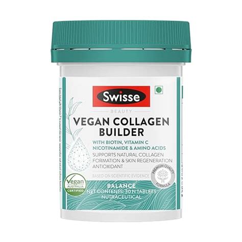 Swisse Vegan Collagen Builder with Biotin and Vitamin C, Supports ...