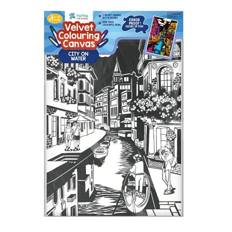 Velvet Colouring Canvas – City on Water – Pepplay