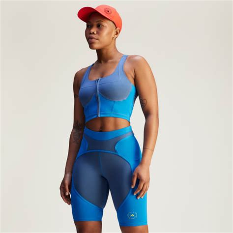 adidas by Stella McCartney Two-Tone Zipped Crop Top - Blue | adidas India