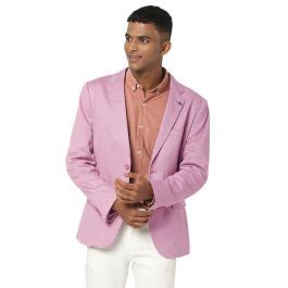 Buy Pink Solid Slim Fit Blazer Online at Muftijeans