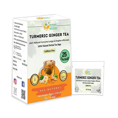 Amazon.com: Turmeric and Ginger Tea Bags for Inflammation Relief 25 ...