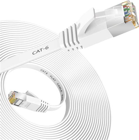 ETZIN Cat6 Ethernet Cable, Flat RJ45 LAN Cable wire High Speed 250MHZ ...