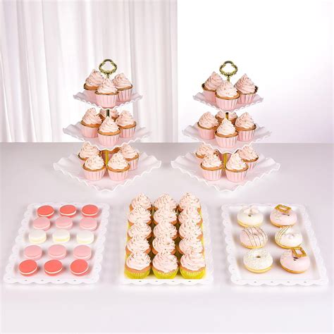 NWK 5 Piece Cake Stand Set with 2 x Large 3-Tier India | Ubuy
