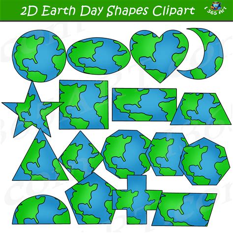 2D Earth Shapes Clipart Graphics Download - Clipart 4 School