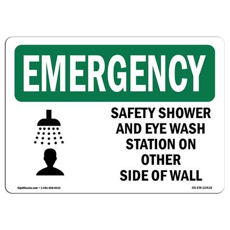 Buy OSHA Emergency Sign - Safety Shower and Eye Wash Station with ...