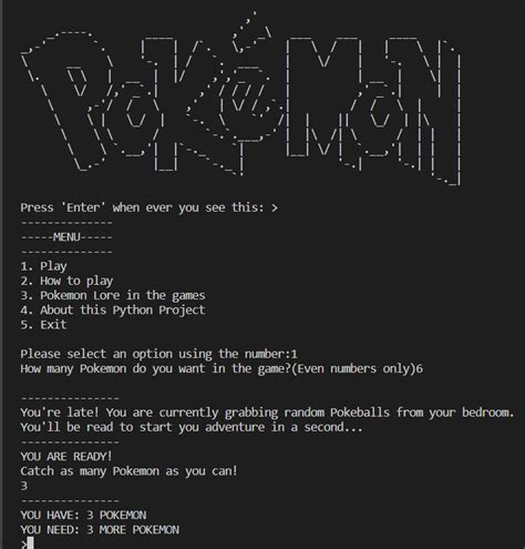 Image result for Pokemon Game in Python