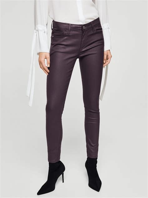 Buy MANGO Women Purple Skinny Fit Mid Rise Clean Look Stretchable Jeans ...