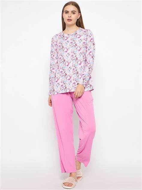 mSECRET Printed Top and Bottoms Lavender Night suit – Madame