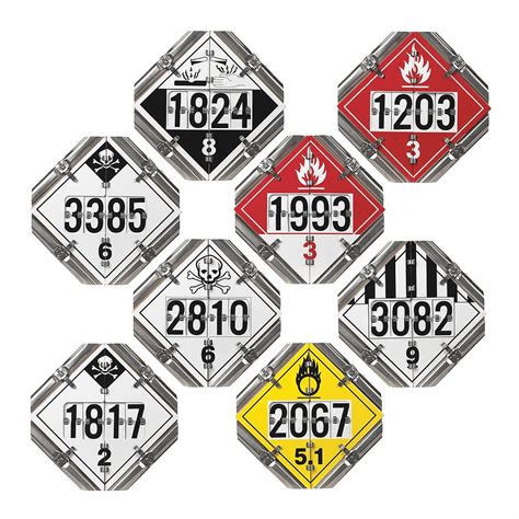 JJ KELLER, Various DOT Classes, 13 3/4 in x 13 3/4 in, DOT Container ...
